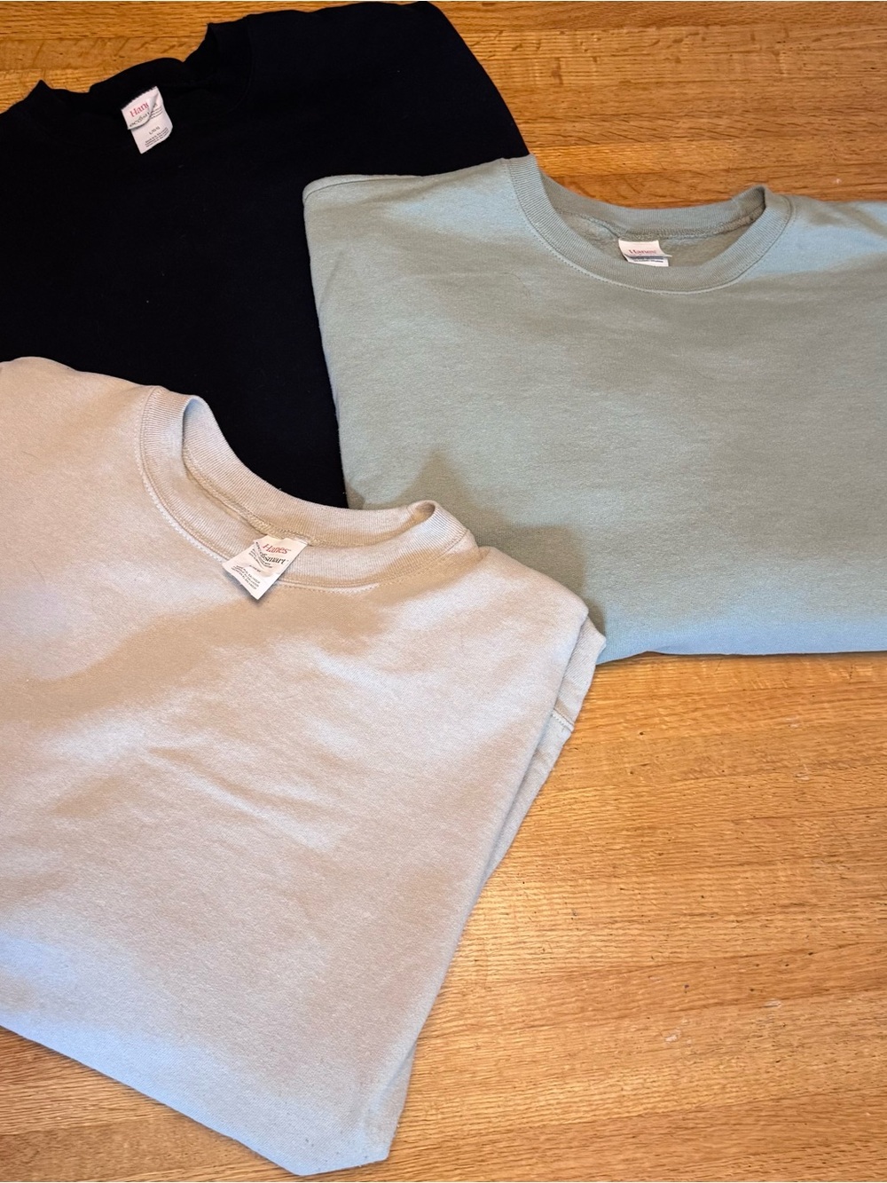 Hanes men’s Crewneck sweatshirts - Black, Light green, Beige